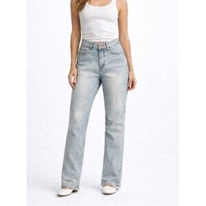 Vintage 90s Joujou High Waisted Acid Washed Straight Leg Jeans Size 9/10